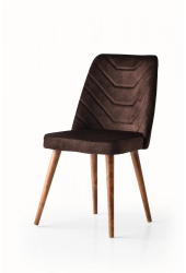 Scaun tapitat Dallas Smart Living Studio Casa Cadru Lemn Material textil Picioare lemn Maro 