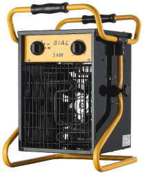 Aeroterma Industriala De 3000w De Podea Dimensiuni 440 X 310 X 335 Mm 2 Setari Incalzire Otel Inoxidabil Negru/galben 