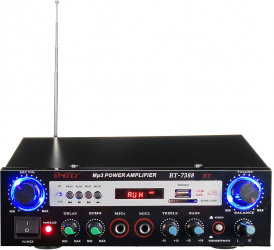 Amplificator Audio Klausstech Cu Bluetooth Conectare Usb Sd Card Display Digital 2 Intrari Microfon 6 3mm 