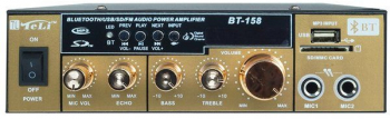 Amplificator Audio Klausstech Cu Bluetooth Putere 2 X 50 W Functie Karaoke 2 Intrari Microfon 2 Intrari Rca 2 X Jack 6.3 Mm Radio Fm 