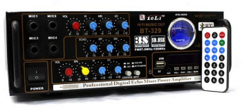 Amplificator Audio Klausstech Impedanta 4-8 Ohmi 2 X 40w Alimentare 220v240v Bluetooth Fm Usb Si Card Sd 4 X Mic Control Total Negr 
