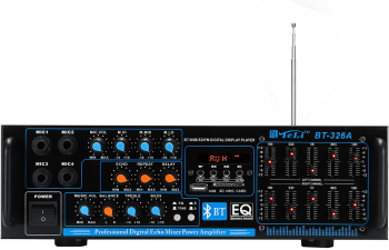 Amplificator Audio Klausstech Bt Cu Mixer Conectare Usb Sd Card bluetooth Display Digital 4 Intrari Microfon 