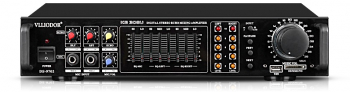 Amplificator Bluetooth Klausstech Cu Egazilator 2 X Intrari Microfon 2 X 100w Usb/card Impedanta 8 Ohmi Design Compacta Negru 