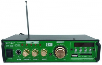 Amplificator Stereo Klausstech Profesional Audio Cu 2 Canale bluetooth Intrare Usb Si Suport Card Sd Ecran Lcd Impedanta 4-16 Ohmi 20hz- 
