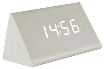 Ceas Desteptator Cu Carcasa Lemn Home Oc 03 Termometru Ecran Led Alb 