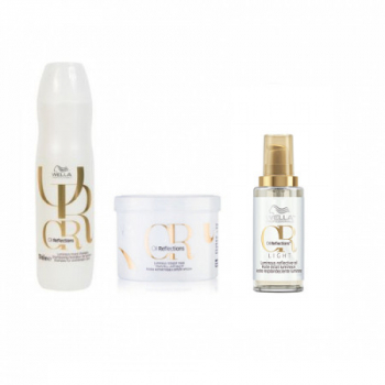 Pachet Oil Reflections sampon pentru luminozitate 250 ml si Oil Reflections masca pentru luminozitate 500 ml si Oil Reflections Luminous Lig 