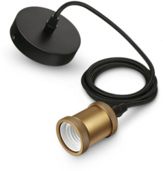 Pendul Led Philips Vintage Putere 40 W Soclu E27 Alimentare 220 - 240 V Material Metal/textil Desig Ergonomic Culoare Auriu/negru 