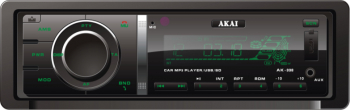 Player Mp3 Auto 4 X 35w Fm Radio Lcd Display Card Sd Bluetooth Lumina Verde Modern Aux Negru