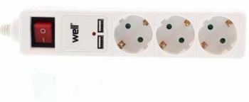 Prelungitor 3 Prize 3m Cu 2x Usb 2.1a Cablu 3xg1.5mmp Well 