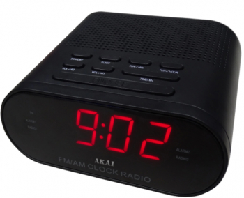 Radio Cu Ceas Am/fm Ecran Led Functie De Sleep/snooze Alarma Alimetare Pe Baterii Si La Retea Negru 