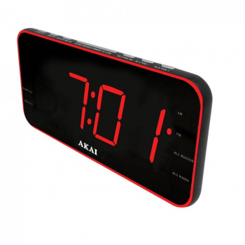 Radio Cu Ceas Aux-in Usb Radio Am/fm Display Led Dimmer Ceas Digital Snooze Jack Negru 