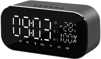 Radio Cu Ceas Bluetooth 4.2 Putere 6w Radio Fm Aux Alarma Carcasa Din Aluminiu Baterie 1800 Mah Afisarea Volumului/temperaturii/timp 