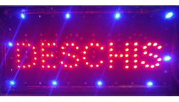Reclama Luminoasa Deschis Klausstech Tehnologie Led Dimensiuni 50 X 25 Cm Alimentare 220 V Design Modern Rosu/albastru 
