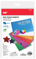 Set 6 coli colorate din spuma Eva cu sclipici 