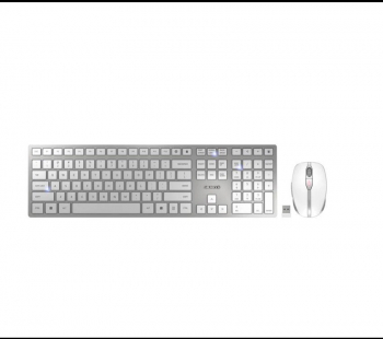 Set tastatura si mouse CHERRY Wireless Germana Argintiu 