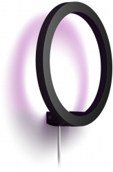 Aplica Philips De Perete Led Rgb Control Bluetooth/wireless Aluminiu Modern 1500 Lm Ip20 Lumina Color Si Alba Design Circular Negru 