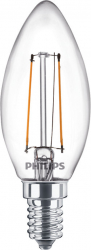 Bec Led Philips Putere 2w 25w E14 Lumina Calda 250 Lm 15000 Ore Temperatura 2700 K Forma Bec Lumanare Compact Transparent 