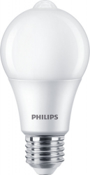 Bec Led Philips Senzor Miscare Soclu E27 Alb Rece Putere 8w 60w 806 Lm Temperatura 4000 K 15000 H Forma De Para A+ Alb