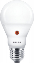 Bec Philips Led Senzor Crepuscular Putere 6.5w 60w Alb Rece 4000 K 806 Lm Unghi 250° 15000 H Pentru Interior Alb Mat 