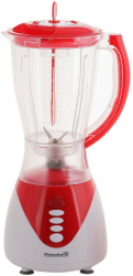 Blender Hausberg 2 In 1 300 W Lame Din Otel Inoxidabil Capacitate 1 5 L 3 Trepte De Viteza Design Ergonomic Alb&rosu