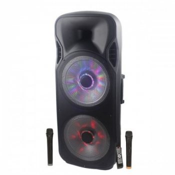 Boxa Activa Bluetooth Cu Lumini Led 2 X Microfoane Telecomanda 800 W 2 X 15 