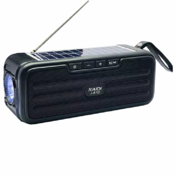Boxa Portabila Panou Solar Incorporat Stick Usb Jack Lanterna Ergonomica Bluetooth 5.0 Radio Fm Negru 