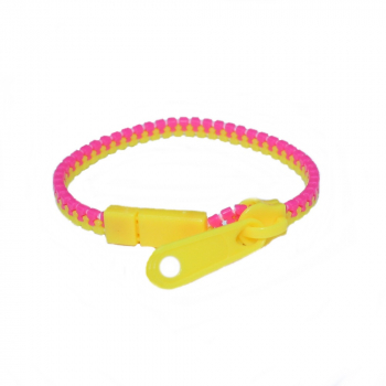 Bratara tip fermoar Zipper Bracelet roz/galben 19 cm Vivo 