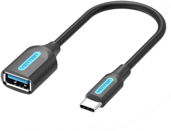 Cabla OTG USB-C 3.1 spre USB-A Vention CCVBB 0.15m neagra pvc 