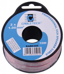 Cablu difuzor transparent CCA 2x1.00mm 10m 