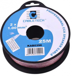 Cablu Difuzor Transparent CCA 2x1mm Rola 25m 