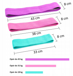 Exercise Resistance Bands 3pcs - Various Colors and Strengths 