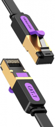 High-Speed Black Flat UTP Cat 7 Network Cable 