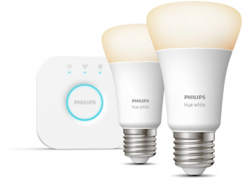 Kit 2 Becuri Philips Iluminare Alba Calda Consola Hue Bridge Inclusa 2400-2483 5 Mhz 2700k Tip Soclu E27 220v-240v 806 Lm Alb 