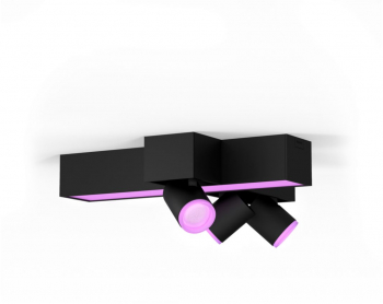 Lampa Plafon Cu 3 Spoturi Incrucisate Bluetooth Led Integrat Metal Contemporan 15000 Ore 2850 Lm 2000 6500 K 5.7 W Negru 