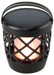 Lampa Solara De Gradina 2 W Efect De Flacara De Torta Lumina Led Pornire/oprire Automata Soclu Microusb Design Rustic Negru 