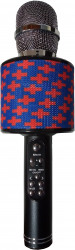 Microfon Klausstech Karaoke Cu Leduri Multicolore Usb Tf Card Aux In Jack 3 5 Mm Albastru Cu Roz 