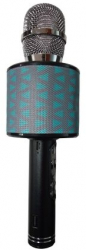 Microfon Klausstech Karaoke Cu Leduri Multicolore Usb Tf Card Aux In Jack 3 5 Mm Culoare Albastru/gri 