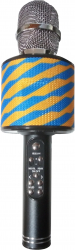 Microfon Klausstech Karaoke Cu Leduri Multicolore Usb Tf Card Aux In Jack 3 5 Mm Culoare Galben- Albastru 