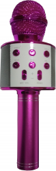 Microfon Karaoke Klausstech Cu Leduri Multicolore Usb Tf Card Aux In Jack 3 5 Mm Culoare Roz 