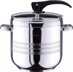 Oala Sub Presiune KlaussTech Capacitate 9l Fund Triplustratificat Calitate 18/10 Forma Rotunda Capac Inox Material Inox Argintiu 