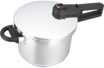Oala Sub Presiune Inox Capacitate 6l Capac Din Inox Incalzire Rapida Mentinerea Caldurii 3 Straturi Manere Ergonomice Argintiu 