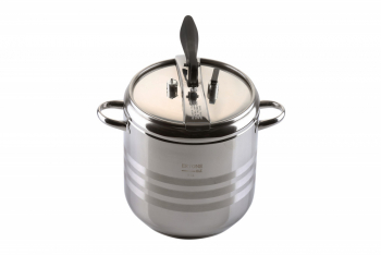 Oala Tip Sub Presiune Cu Capac Volum 14 L Material Otel Inoxidabil Fund Triplu Stratificat Aspect Modern Culoare Argintiu 