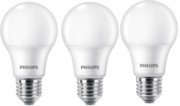 Pachet De 3 Becuri Led Philips Putere 8 W &ndash 60 W Soclu E27 Iluminare Alb Cald 2700 K 806 Lm Unghi 180 ° 15000 Ore 220 