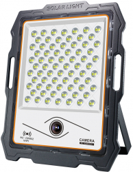 Proiector Led Cu Panou Solar Klausstech 200w Camera Wifi Hd Telecomanda 144 De Led-uri Waterproof Consum Redus De Energie Compact Si 
