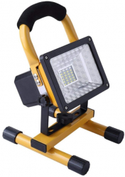 Proiector Led Cu Suport 30w Acumulator Protectie Ip65 Exterior 2400lm 6000-6500k Material Aluminiu Negru/galben 