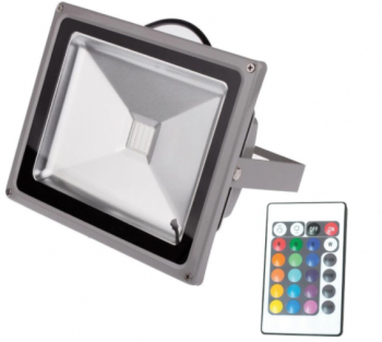 Proiector Led Klausstech Aluminiu 30w Rgb 2700 Lumeni Cob Led Telecomanda Design Compact Si Ergonomic Argintiu 