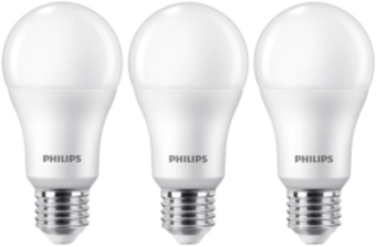Set Cu 3 Becuri Philips Led E27 Lumina Alb Cald 10 W &ndash 75 1055 Lm 2700 K 15.000 Ore Design Ergonomic 220-240 V Sticla Mata 