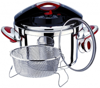 Set Oala Sub Presiune Inox Capacitate 6l Capac Din Inox Incalzire Rapida Mentinerea Caldurii 3 Straturi Manere Ergonomice Argintiu S 
