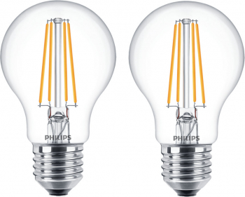 Set Profesional 2 Becuri Led Philips A60 Soclu E27 Alb Cald 7 W &ndash 60 W 806 Lm Temperatura 2700 K 220 - 240v 15000 Ore Design C 