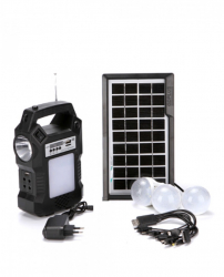 Sistem de Iluminat 3 Becuri LED cu Panou Fotovoltaic Incarcare Solara si Player MP3 GD8050 